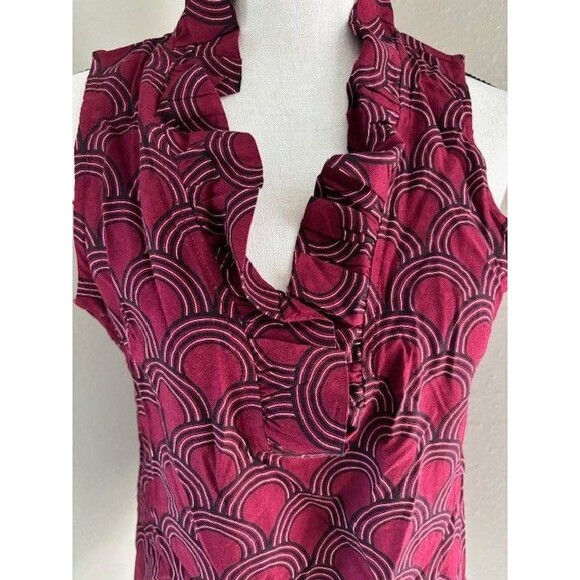 La Mer Luxe Sleeveless August Top Sz M Cannes Crimson Black NWT - Picture 2 of 3